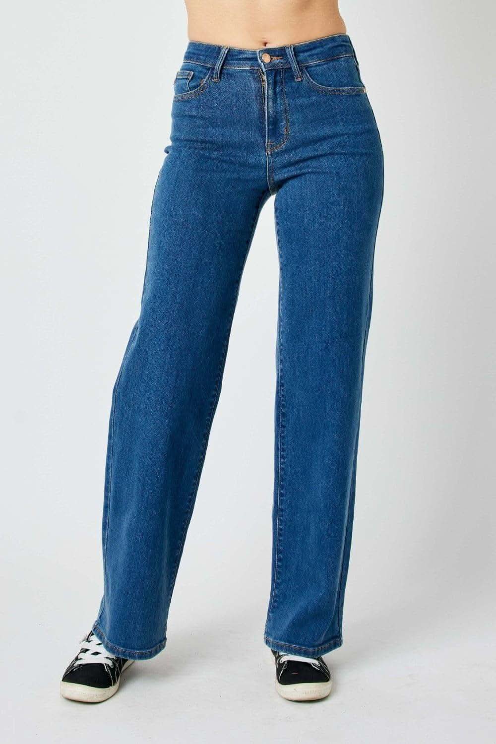 Judy Blue Full Size High Rise Straight Jeans - SwagglyLife Home & Fashion
