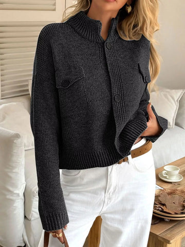 Button-Down Knit Cardigan in - photo