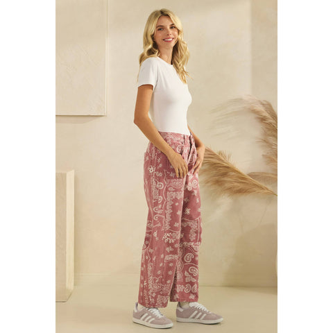 Vintage Pink Paisley Denim in - photo