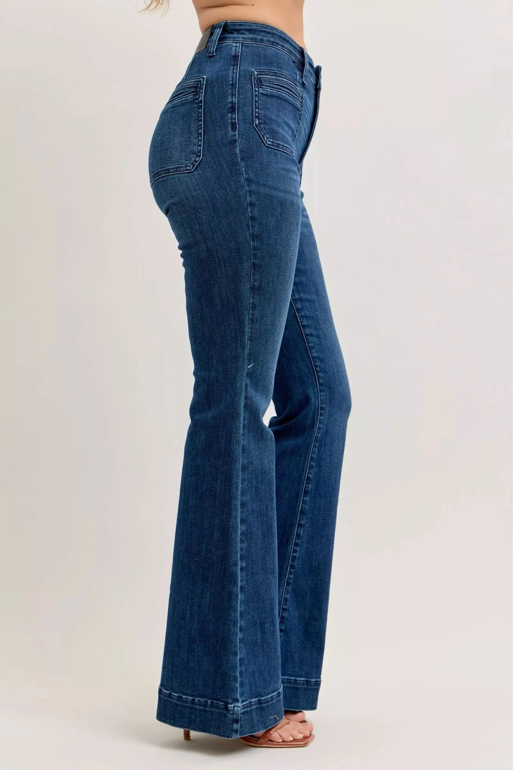 Judy Blue High-Waisted Flare Jeans with Front Pockets in - photo