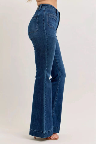 Judy Blue High-Waisted Flare Jeans with Front Pockets in - photo