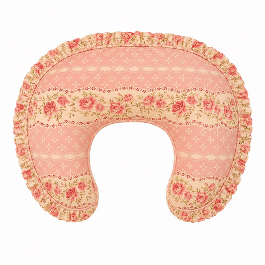 Little Mae & Co. Pink Rose Ruffle Nursing Pillow Cover - New Ruffle