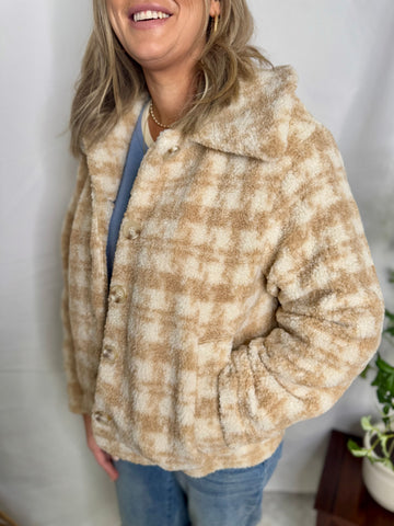 The Houndstooth Button Up Collared Jacket -