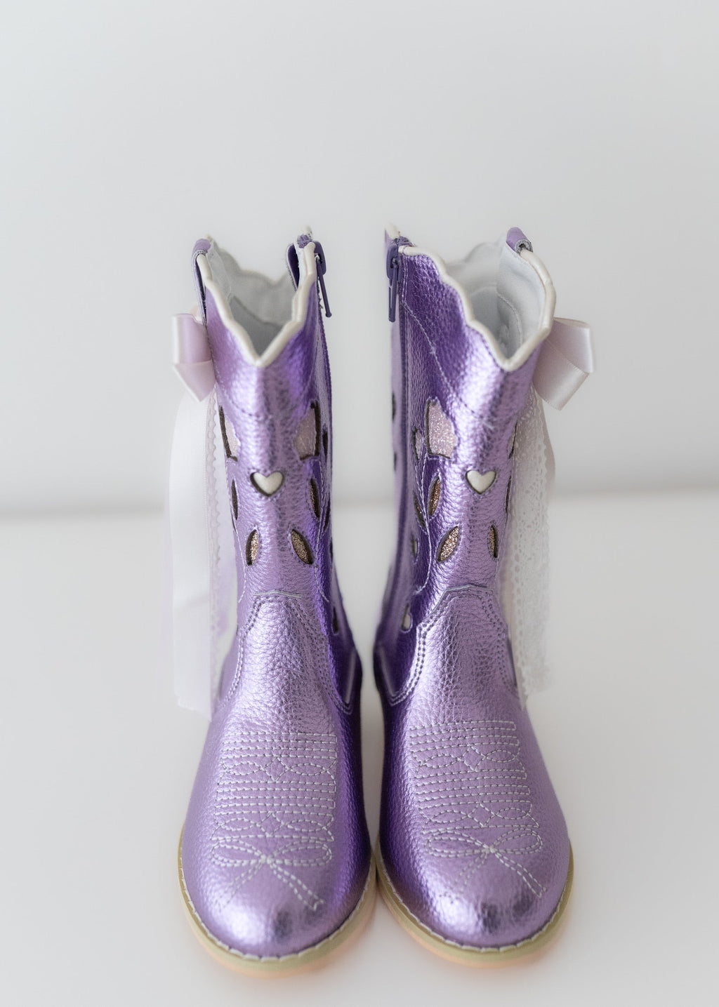 Sweetheart Bow Cowgirl Boots- Purple in - Shoes photo