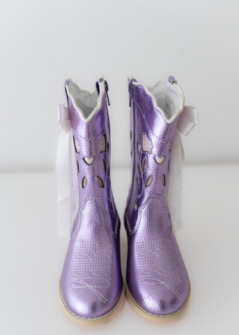 Sweetheart Bow Cowgirl Boots- Purple in - Shoes photo