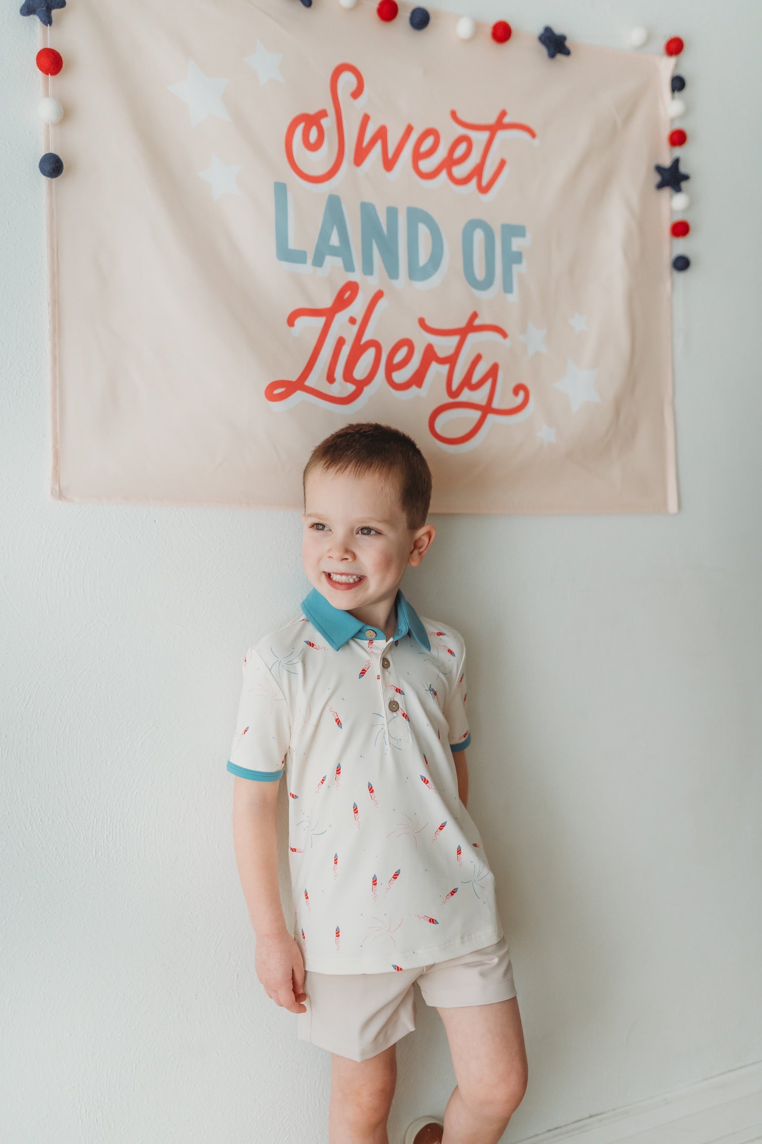 Athletic Polo - Red, White, Boom