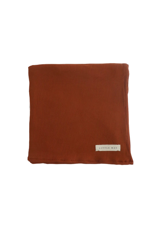 Rust Ribbed Stretch Swaddle in - photo