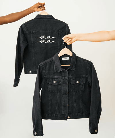 Black Denim Mama Jacket in - Clothing photo
