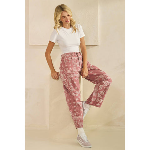 Vintage Pink Paisley Denim in - photo