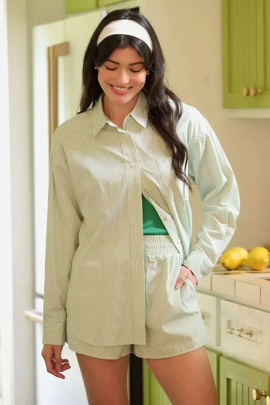 Mittoshop Striped Shirt and Shorts Set in - photo