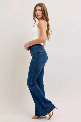 Judy Blue High-Waisted Flare Jeans with Front Pockets in - photo