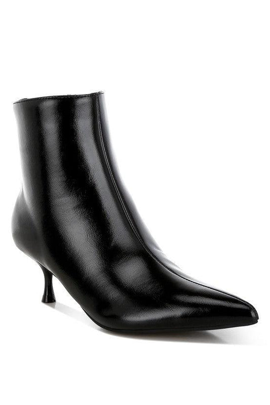 Thymus Faux Leather Kitten Heel Boots