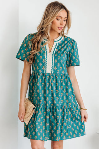Clover Short Sleeve Floral Dress in - Floral Dresses photo