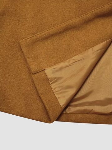 Single-Breasted Long Sleeve Overcoat Plus Size in - photo