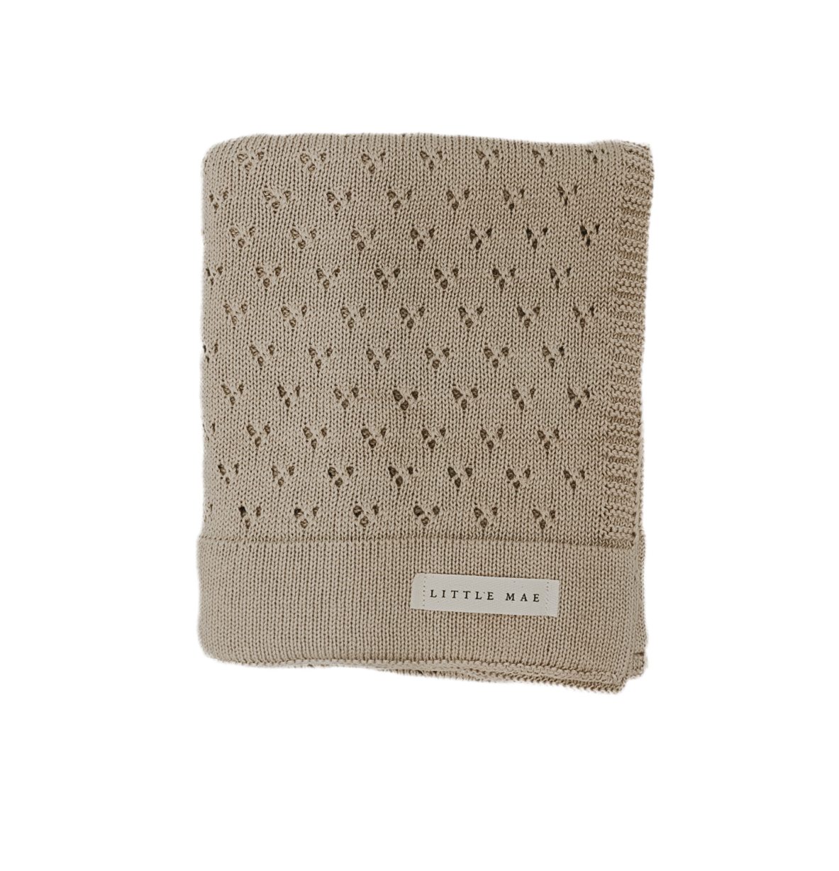 Little Mae & Co. Toffee Pointelle Knit Blanket in - photo