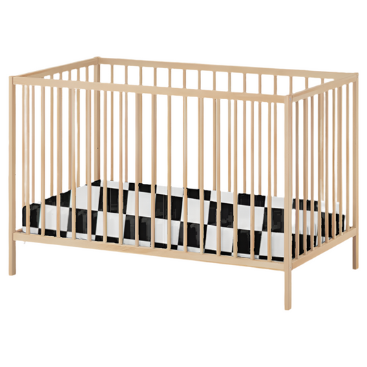 Race Black & White Checkered Crib Sheet in - photo