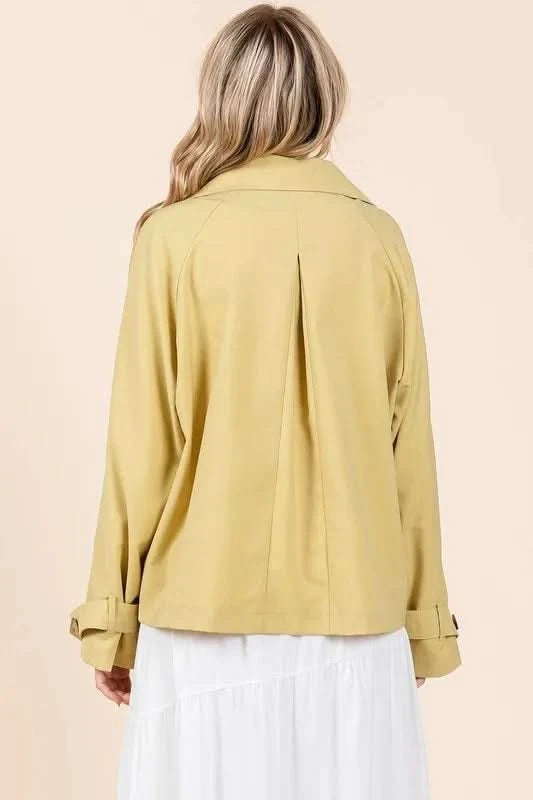 Mittoshop Double Breasted Long Sleeve Trench Coat Jacket in - photo