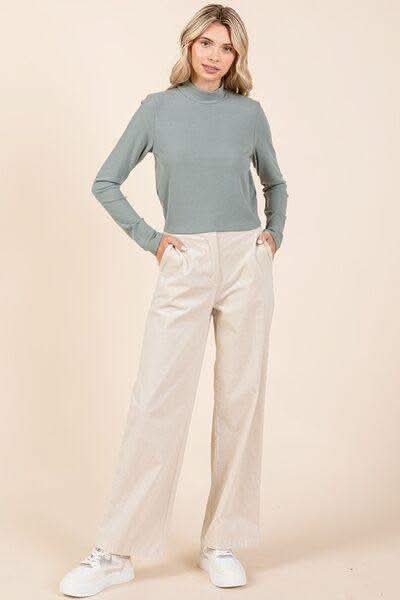 Mittoshop Corduroy Back Elastic Waist Pants in - photo