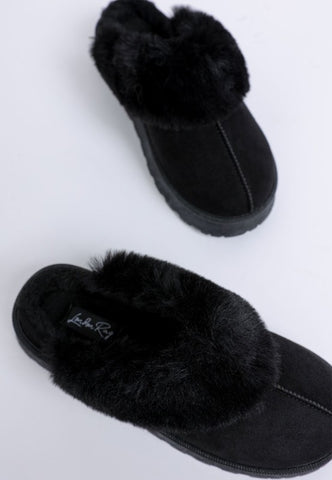 Portho Faux Fur Slip Ons in - photo