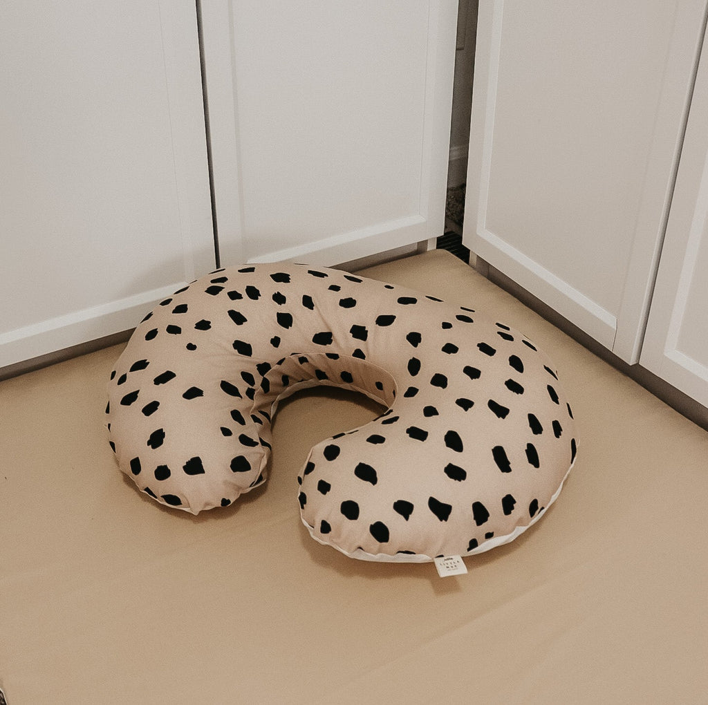 Beige Black Marks Sahara Nursing Pillow Cover in - Boppy Pillow Covers photo