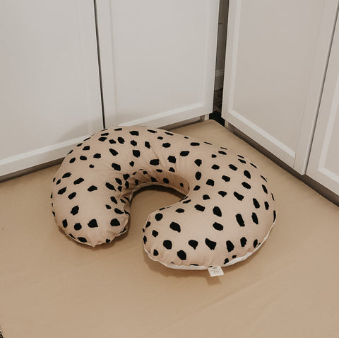 Beige Black Marks Sahara Nursing Pillow Cover in - Boppy Pillow Covers photo