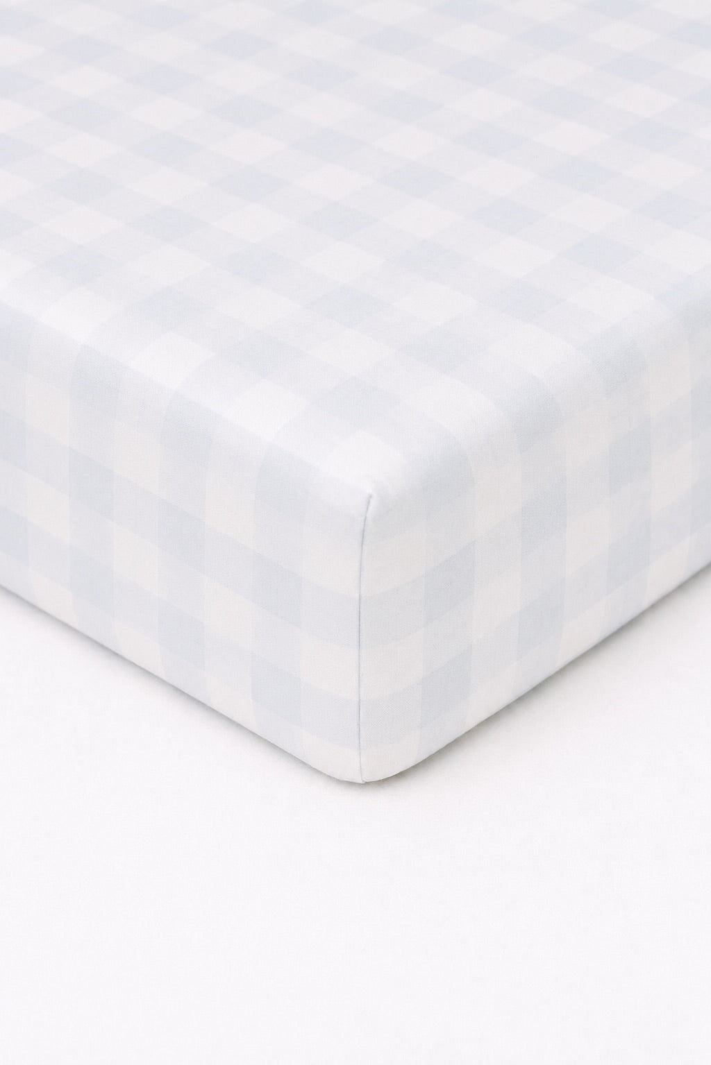Light Blue Checkered Crib Sheet
