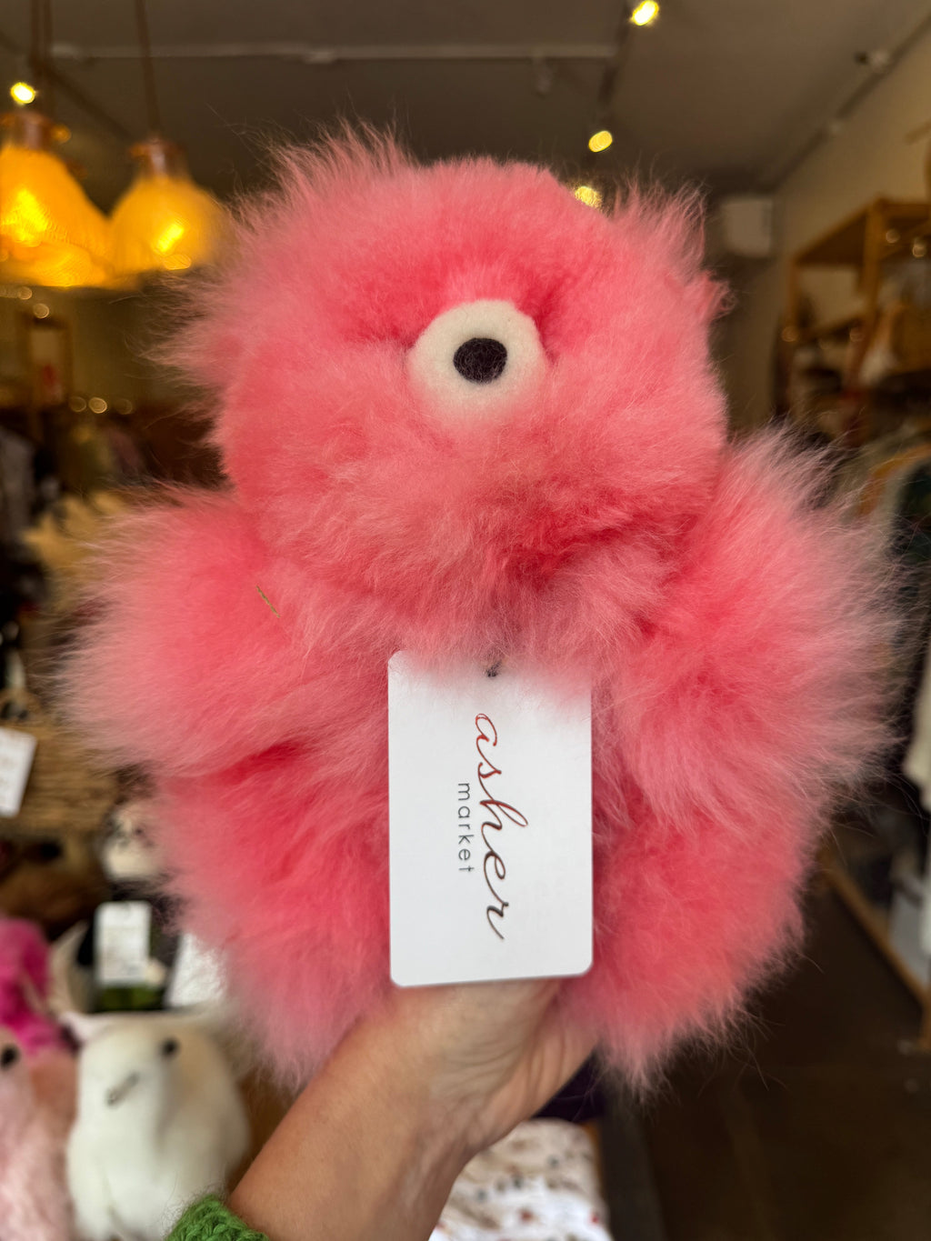 Pink Baby Alpaca Bear Medium in Strawberry Cake Pink - photo