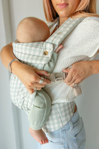 Monroe x Coco Gingham - Cotton Baby Carrier (7-35 lbs) in - Carrier photo