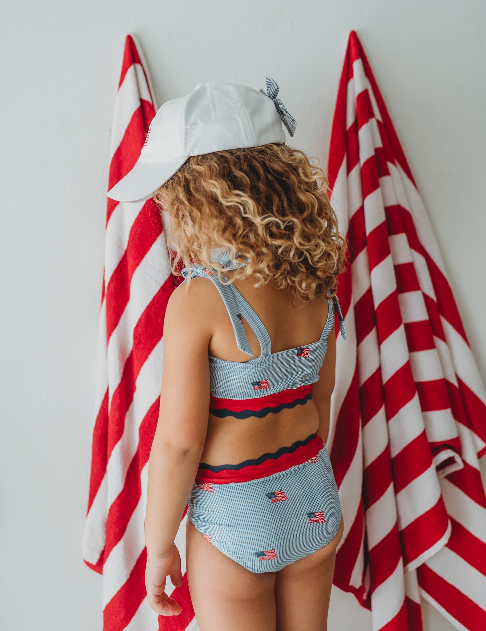 Scalloped High Waisted Bikini - Heritage Flag
