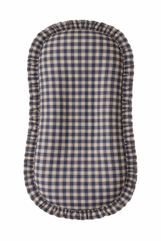 Blue Plaid Ruffle Baby Lounger Cover in - nest lounger photo