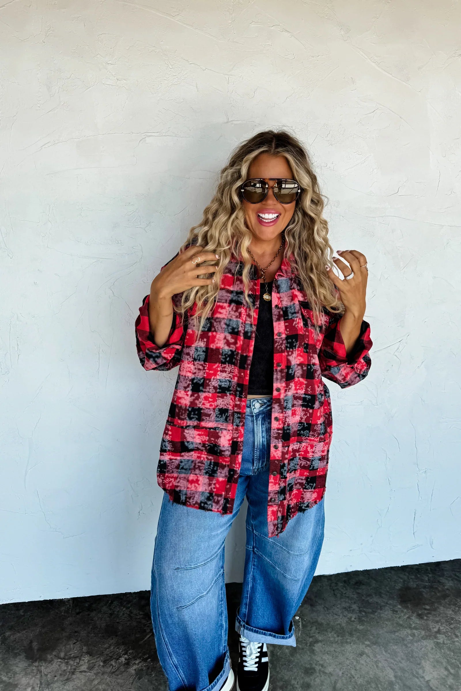 PREORDER: Juniper Bleached Plaid Top