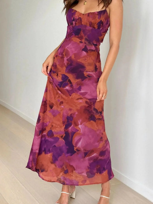 Cutout Printed Cami Maxi Dress in - photo