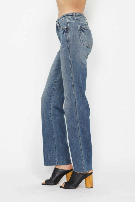 Judy Blue Full Size Tummy Control Straight Jeans in - jeans photo