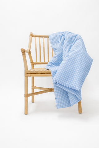 Blue Gingham Crib Quilted Blanket