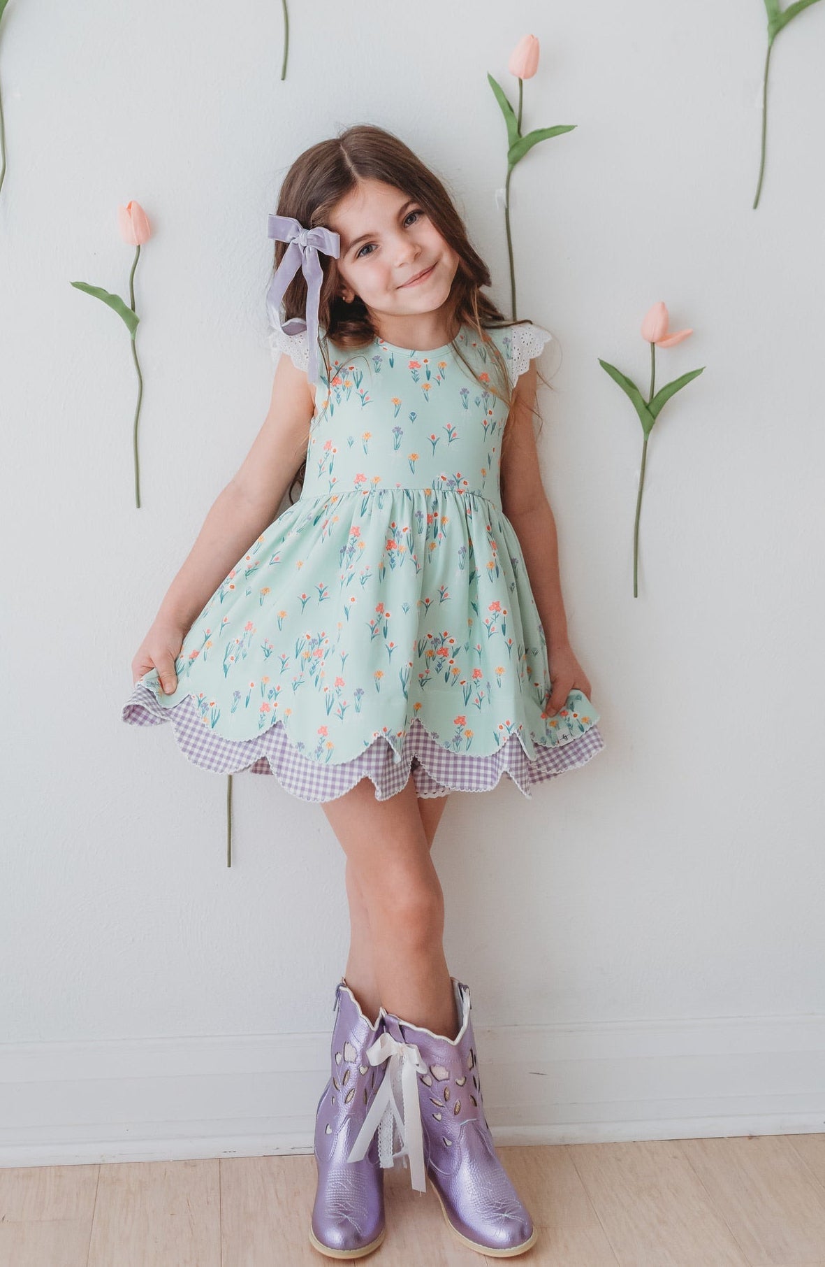 Sweetheart Bow Cowgirl Boots- Purple in - Shoes photo