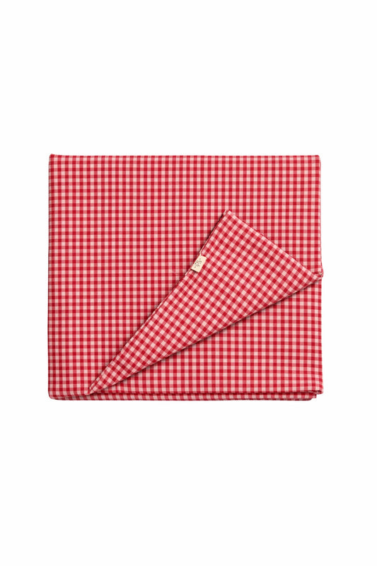 Red White Gingham Crib Quilted Blanket in - photo