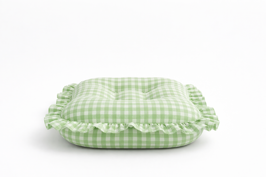 Green Gingham Ruffle Baby Lounger Cover in - photo