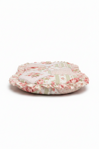 Pink Floral Patch Ruffle Baby Lounger Cover