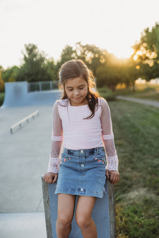 Pink Lace Layering Shirt in - Shirts & Tops photo
