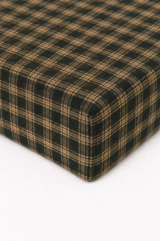 Green Plaid Crib Sheet