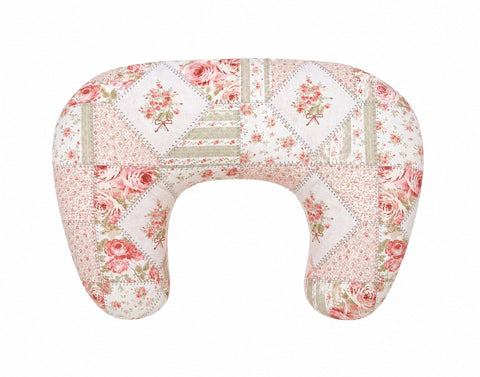 Pink Green Patchwork Ruffle Nursing Pillow Cover