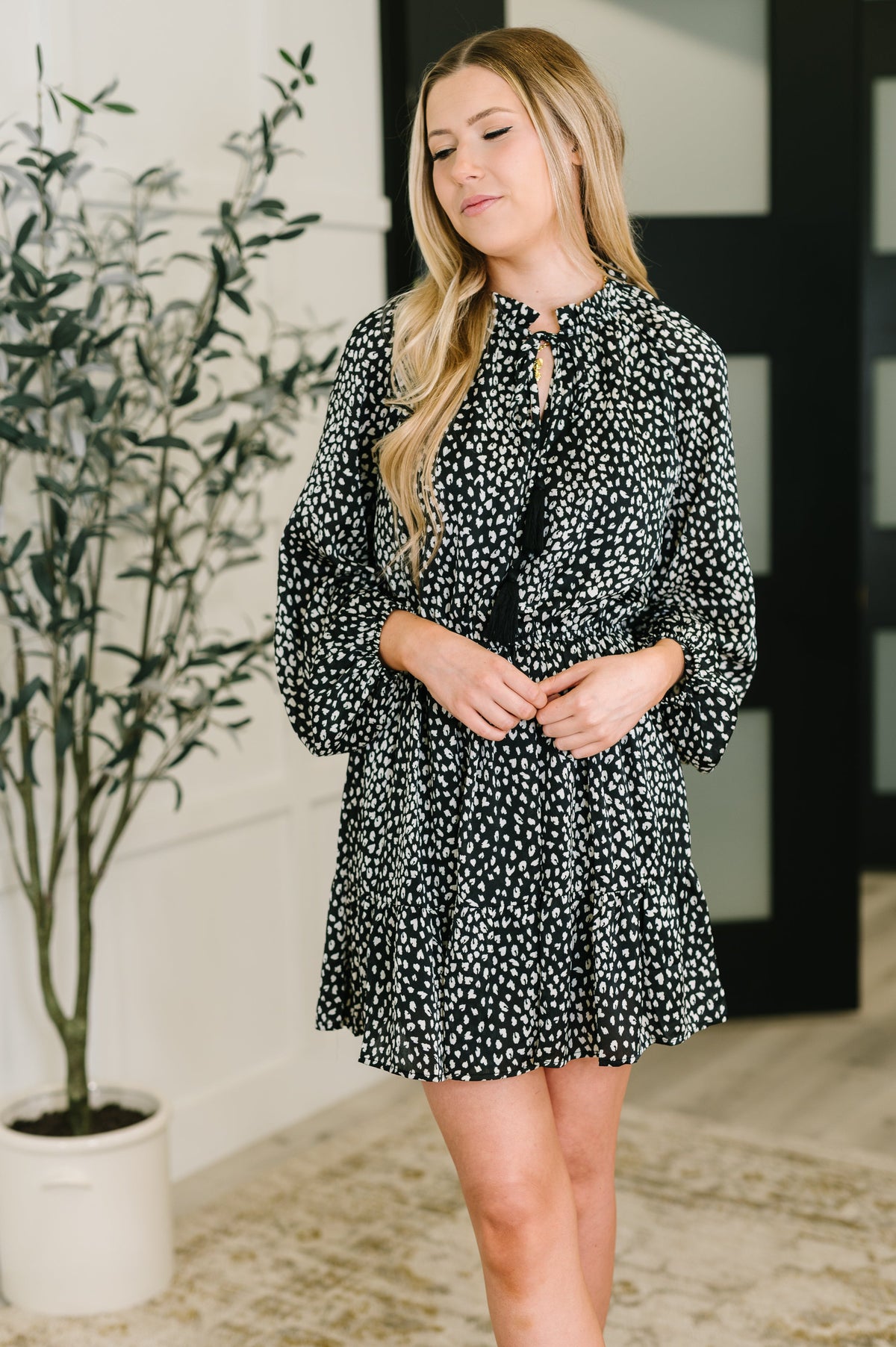 A Cheeky Little Time Tiered Dress in Black in - Womens photo