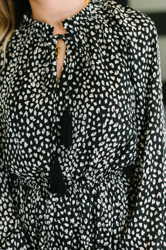 A Cheeky Little Time Tiered Dress in Black in - Womens photo