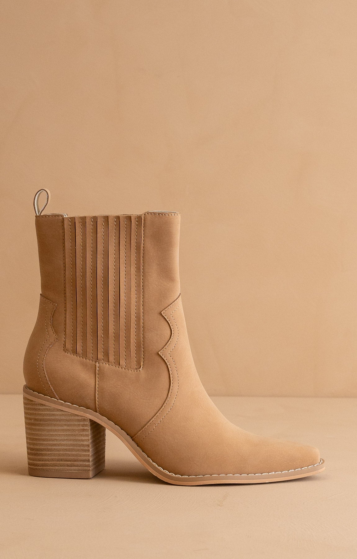 The Addison | Camel Western Inspired Boot in - BOOTS & BOOTIES photo