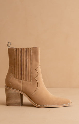 The Addison | Camel Western Inspired Boot in - BOOTS & BOOTIES photo