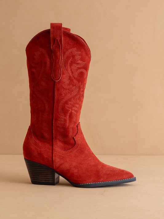 The Amaya | Red Classic Cowgirl Boot in Red - BOOTS & BOOTIES photo