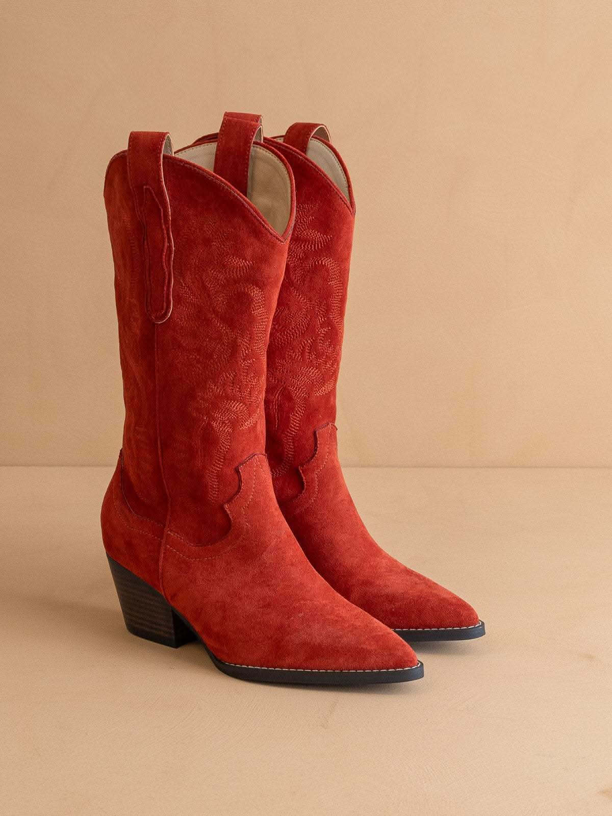 The Amaya | Red Classic Cowgirl Boot in Red - BOOTS & BOOTIES photo