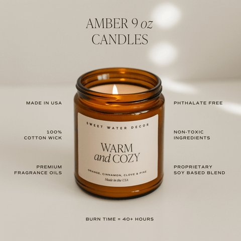 Let It Snow Soy Candle - 9 oz Amber Jar in - Candles photo