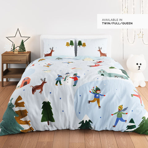Snowy Day Duvet & Pillowcase in - Big Kid Bedding photo