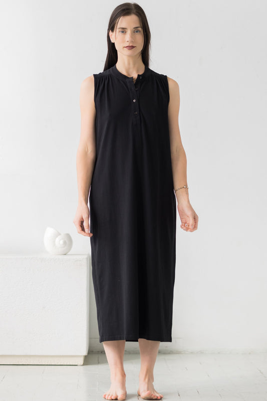 Aisha Relaxed Sleeveless Sleep Maxi Tunic in - NIGHTGOWN photo